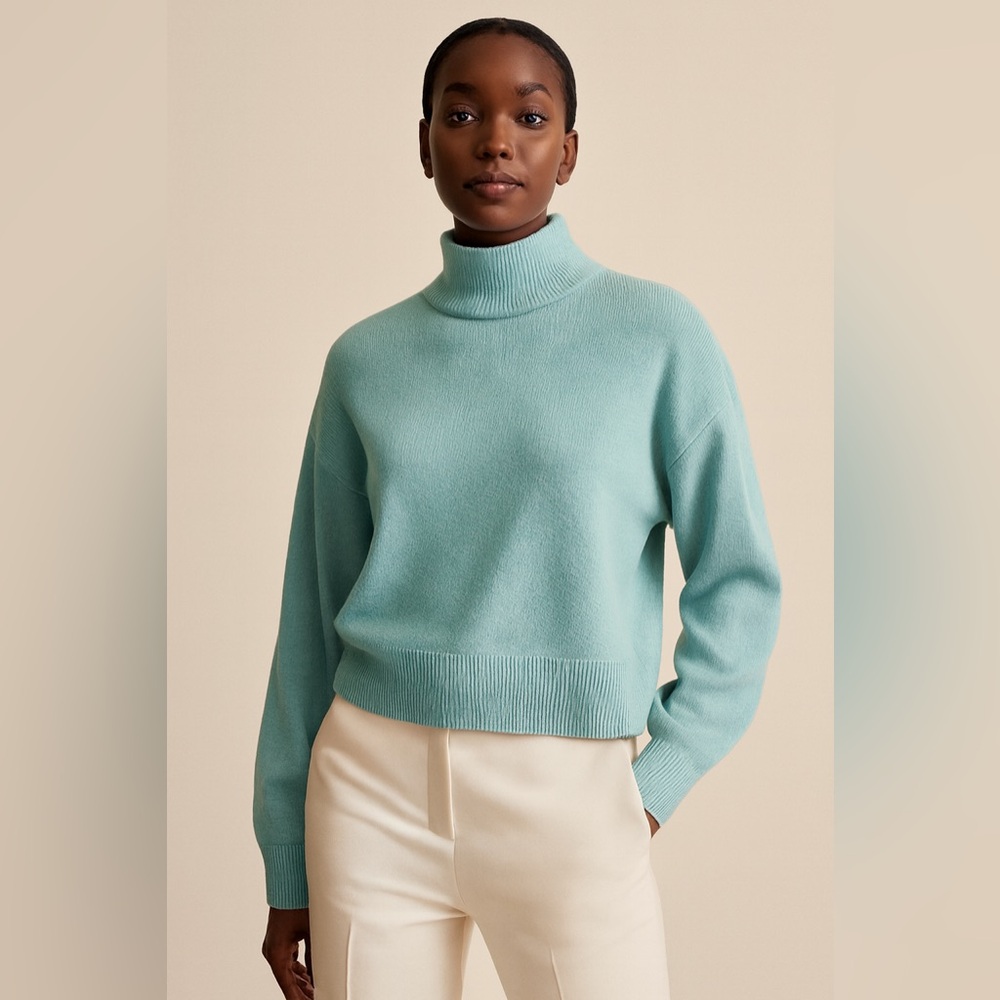 Aritzia Wilfred Free Harper Wool Sweater in the colour Aquastone
